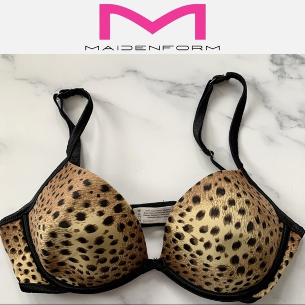 Maidenform Wirefree Plunging Leopard Print Bra 34C